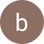 White lowercase letter b on a solid brown circular background with black edges.